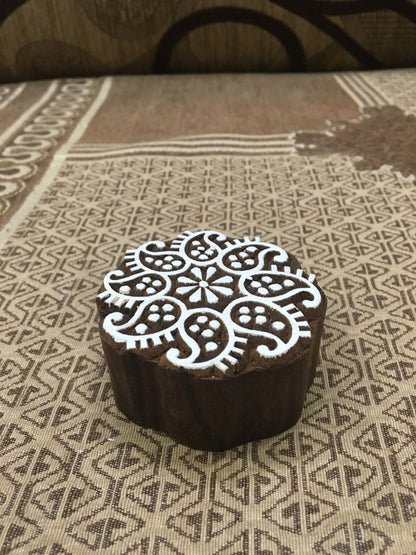 Paisely Mandala , hand carved Indian wood printing block; textile stamp; pottery stamp,