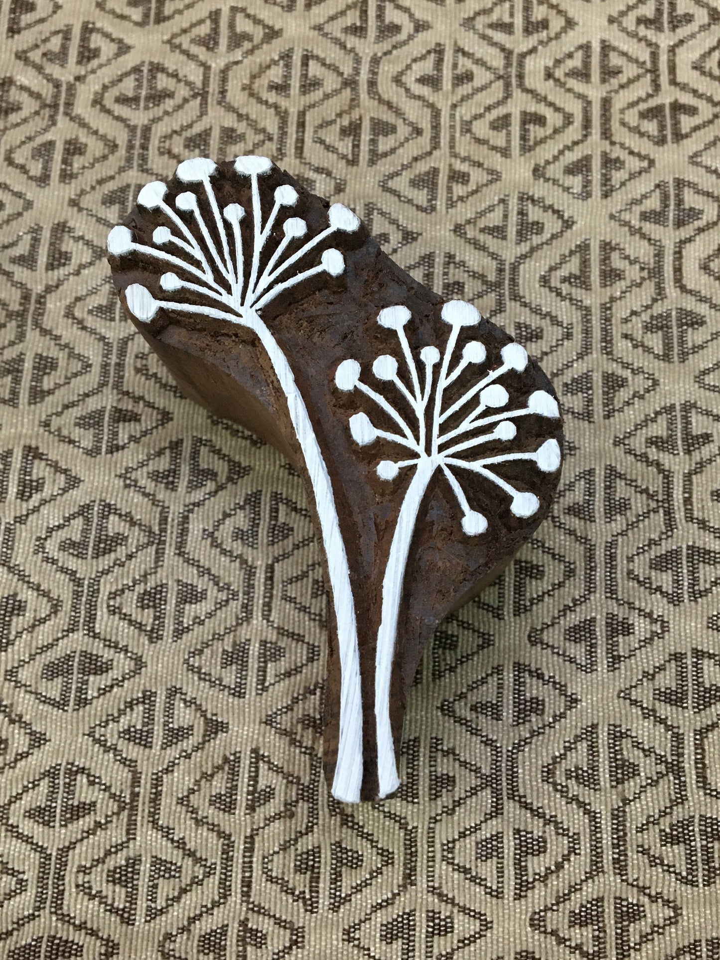 Nature's Intricacy Revealed: Seed Head Indian Wooden Printing Block Stamps ,hand carved Indian block; textile stamp; pottery stamp,