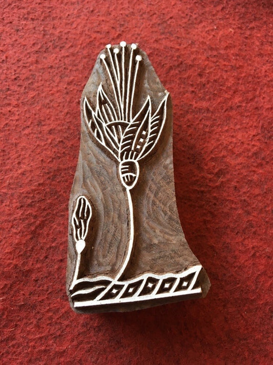 Indian Artistic Handicraft Item Floral 05, hand carved Indian wood printing block; textile stamp; pottery stamp,