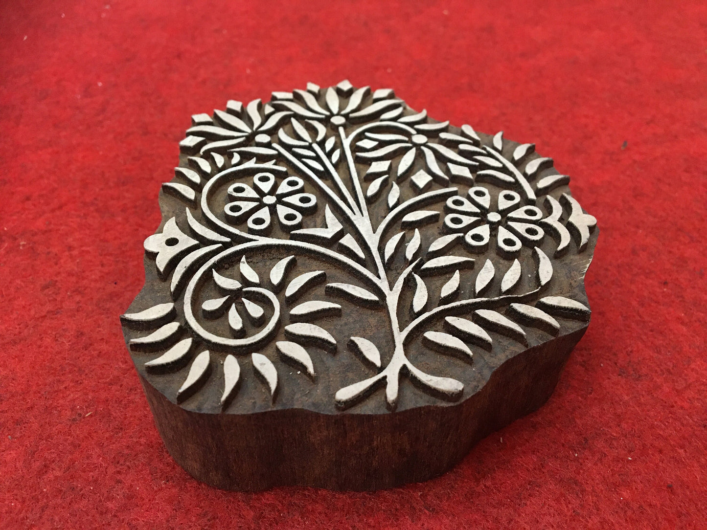 Floral Mandala Wood Stamp; Pottery Stamp; Wood Printing Block; Indian Stamp; Soap Stamp; Textile Print Block