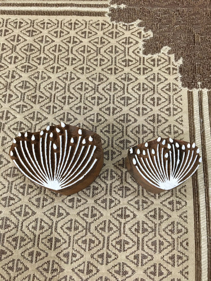 Seedhead Pair pottery stamp ceramic mold scrapbooking Tjaps batik printing floral carved stamps,textile stamp; pottery stamp,
