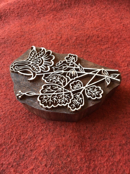 Indian Artistic Handicraft Item Floral 02, Wooden Printing Block - DIY Henna Fabric Textile Paper Clay Pottery Stamp