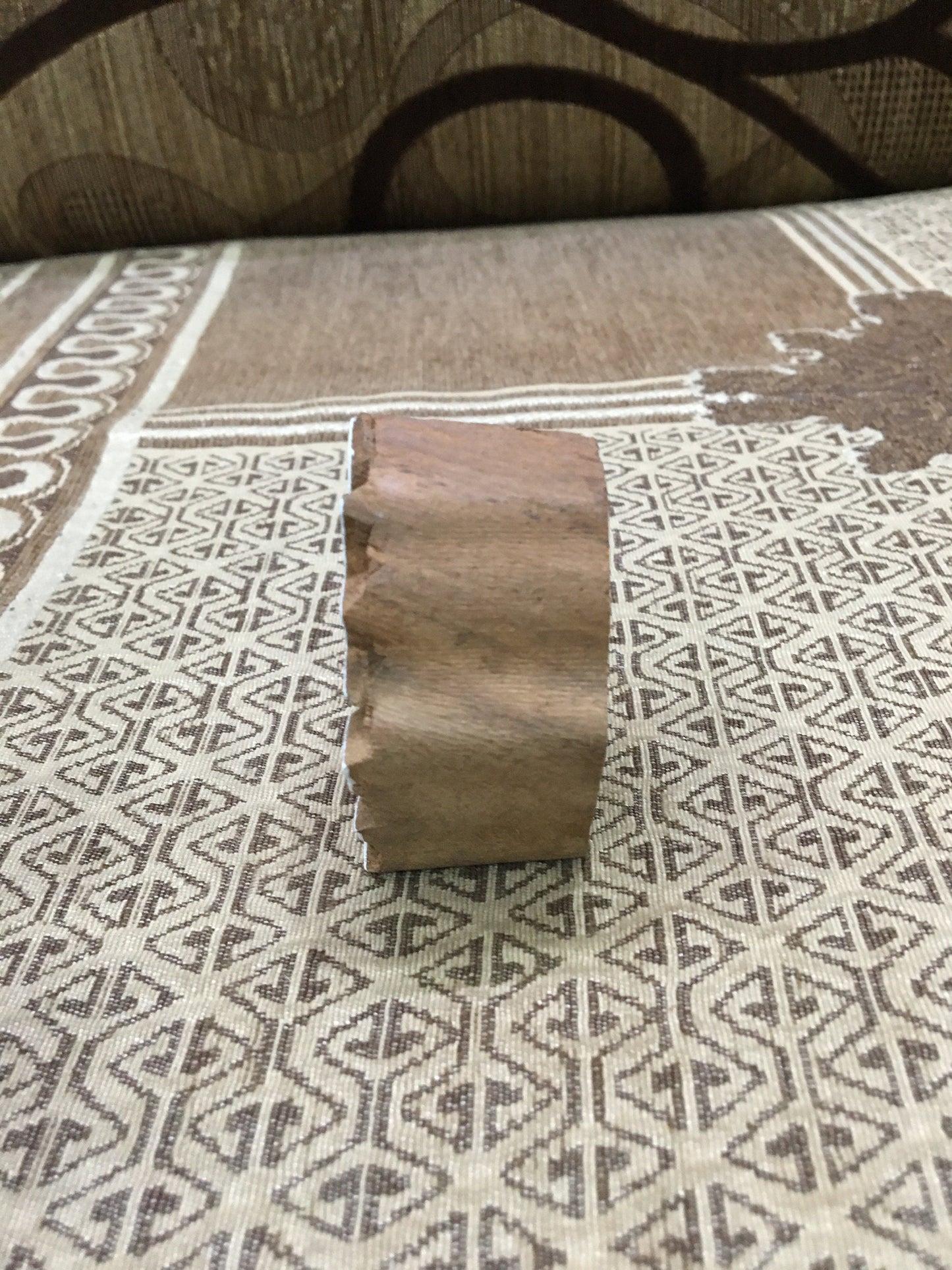 Flower with leaves, hand carved Indian wood printing block; textile stamp; pottery stamp,
