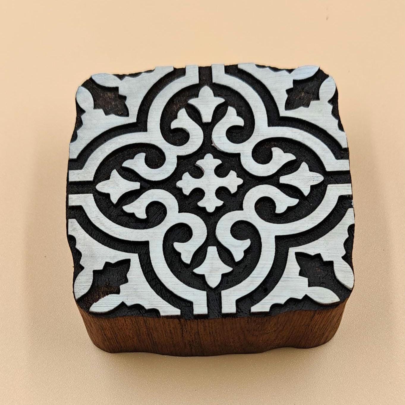 Positive and Negative Moraccan Tile,pottery stamp ceramic mold scrapbooking tjap batik printing floral carved stamps.