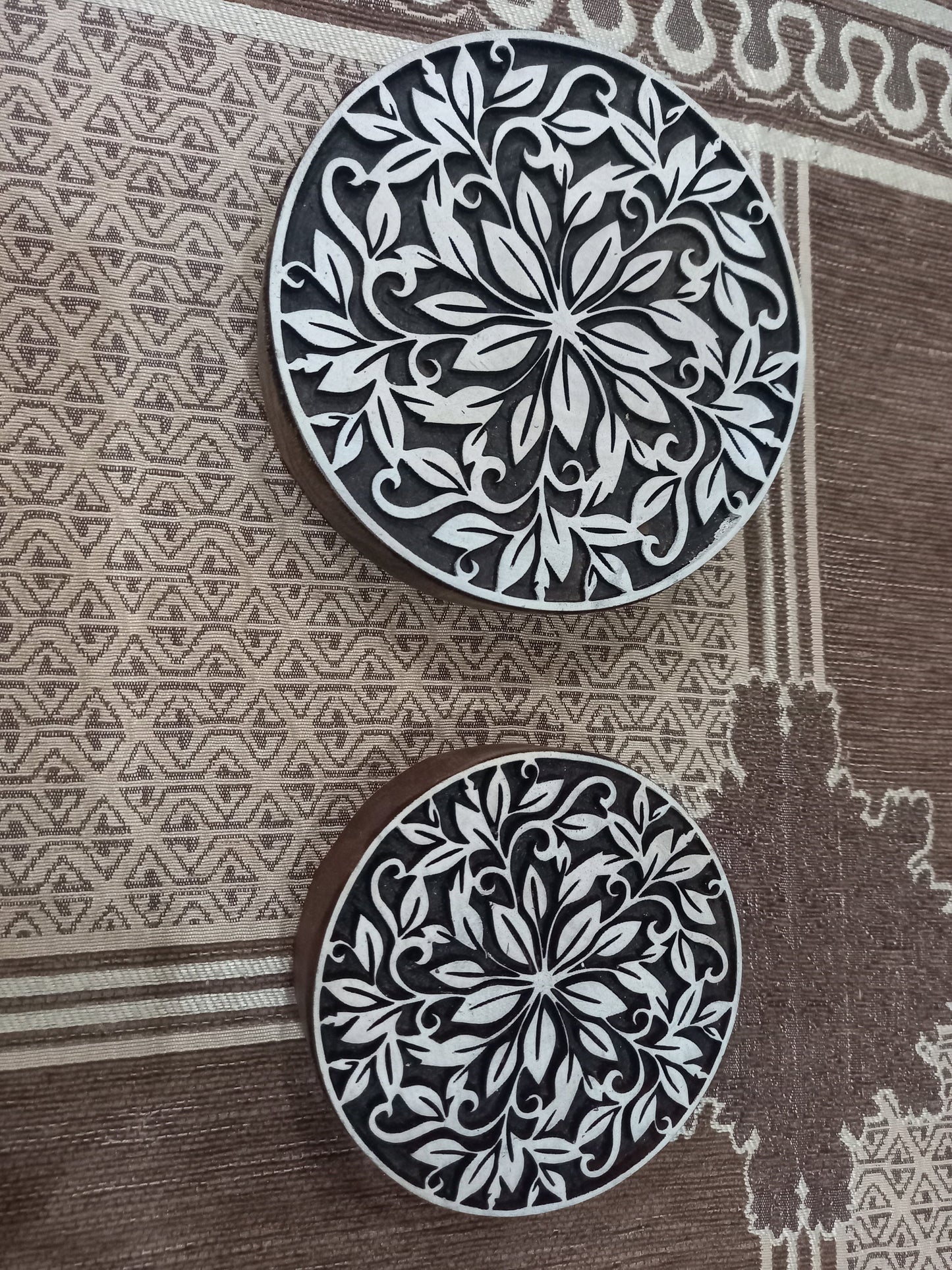 Mandala floral Block ,pottery stamp ceramic mold scrapbooking tjap batik printing floral carved stamps.