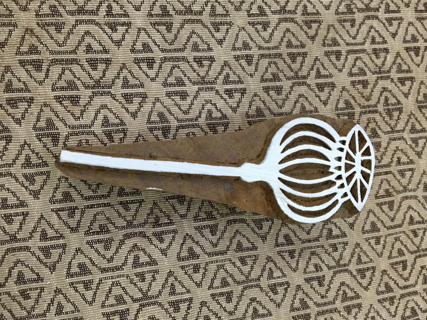 Nature's Elegance Unveiled: Single Poppy Head Indian Wooden Printing Block, Dried Poppy Flower, Floral, Wood Block Print Stamp,