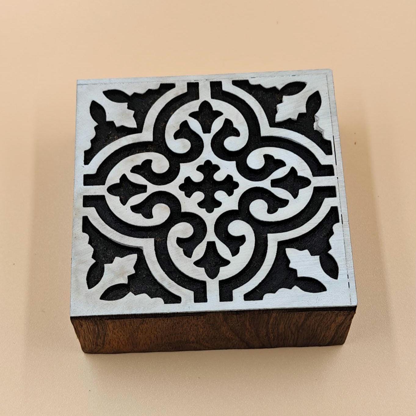 Positive and Negative Moraccan Tile,pottery stamp ceramic mold scrapbooking tjap batik printing floral carved stamps.