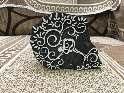 Serenity Embodied: Yoga Tree Wooden Printing Block Stamp ,hand carved Indian wood printing block; textile stamp; pottery stamp,