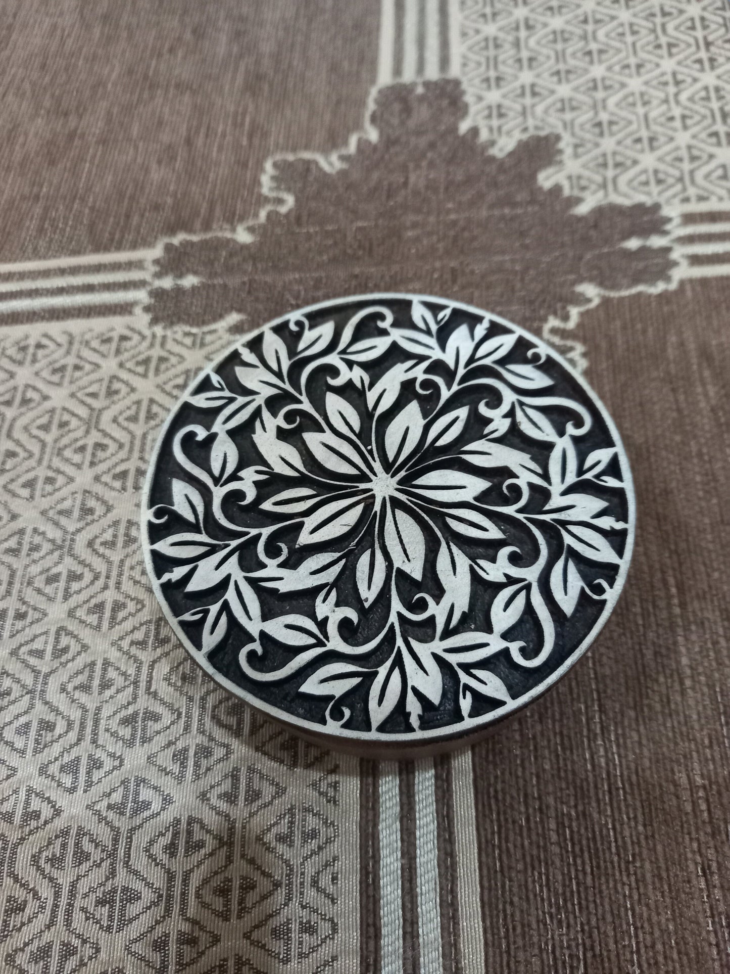 Mandala floral Block ,pottery stamp ceramic mold scrapbooking tjap batik printing floral carved stamps.