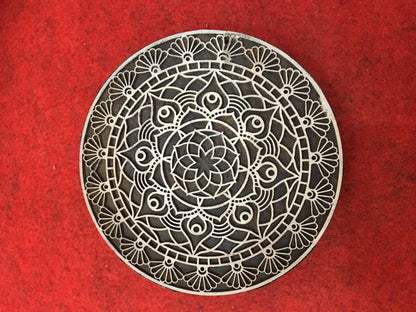 Floral Mandala Wood Stamp; Pottery Stamp; Wood Printing Block; Indian Stamp; Soap Stamp; Textile Print Block
