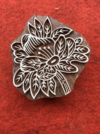 Indian Artistic Handicraft Item Floral 09, hand carved Indian wood printing block; textile stamp; pottery stamp,