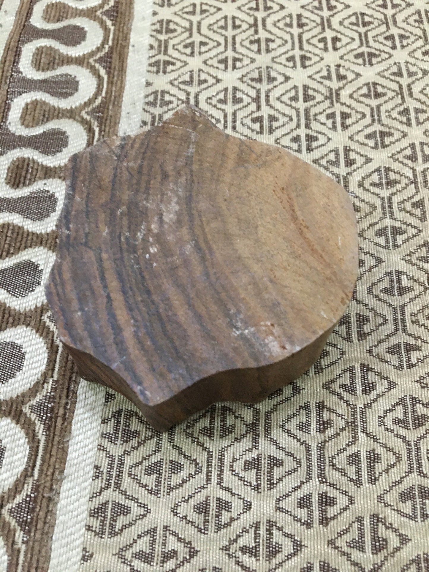 Lotus Flower, hand carved Indian wood printing block; textile stamp; pottery stamp,