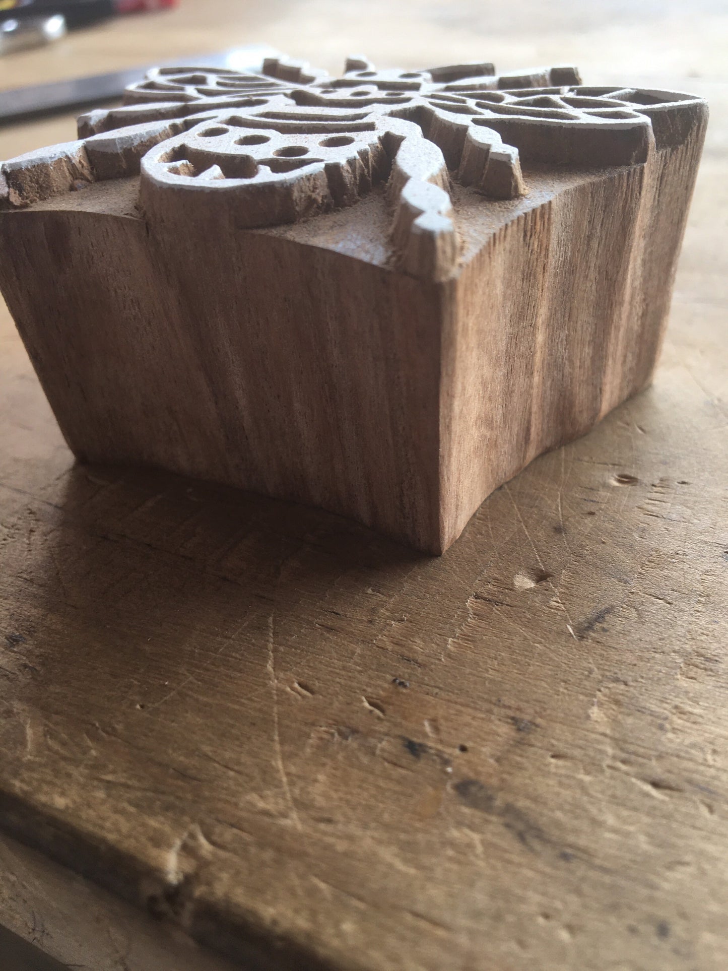 Hornet Bee, hand carved Indian wood printing block; textile stamp; pottery stamp,