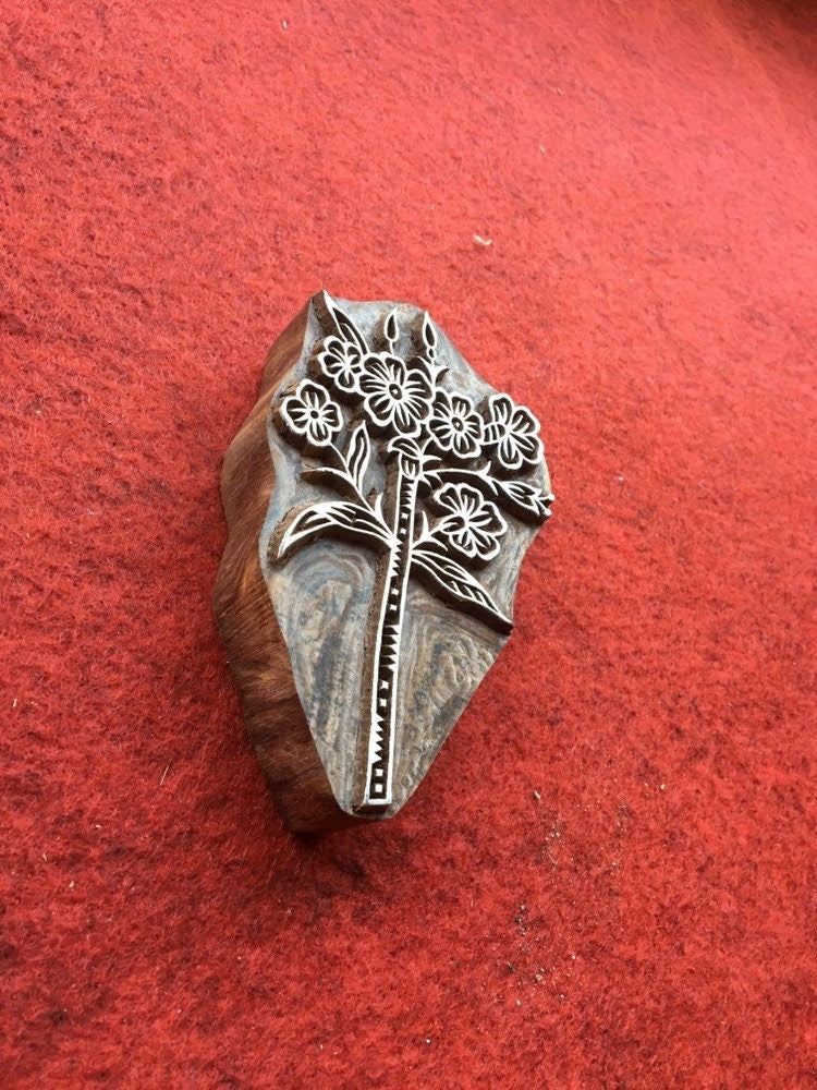 Indian Artistic Handicraft Item Floral 10, hand carved Indian wood printing block; textile stamp; pottery stamp,