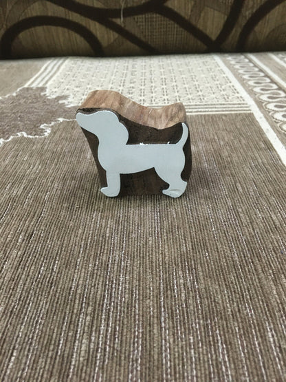 Indian Wooden Printing Block – Doggy, pottery stamp ceramic mould scrapbooking tjap batik printing floral carved stamps.