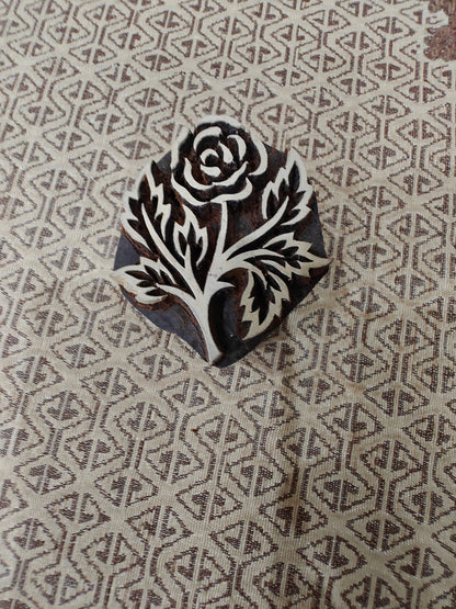 Rose Plant pottery stamp ceramic mold scrapbooking tjap batik printing floral carved stamps.