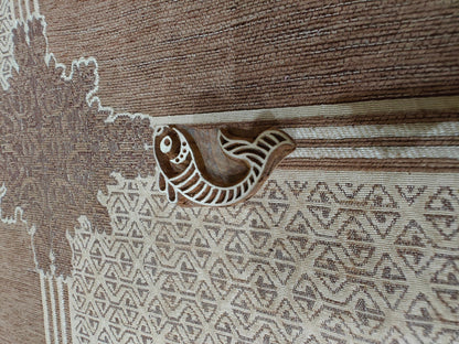 Jumping Fish 01 Pottery stamp ceramic mold scrap booking tjap batik printing floral carved stamps.