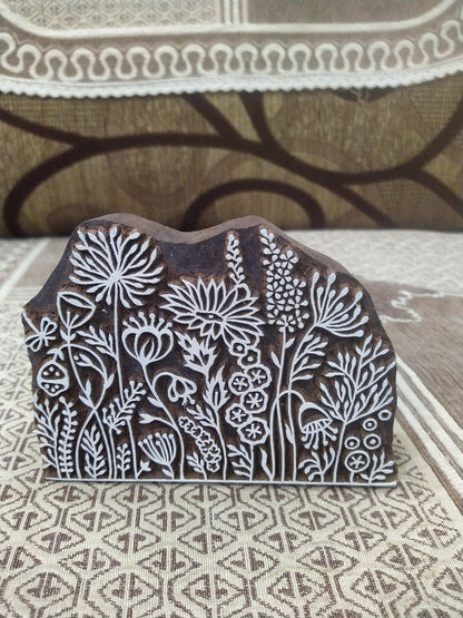 Maedow 06, hand carved Indian wood printing block; textile stamp; pottery stamp,