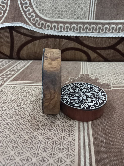 Mandala floral Block ,pottery stamp ceramic mold scrapbooking tjap batik printing floral carved stamps.