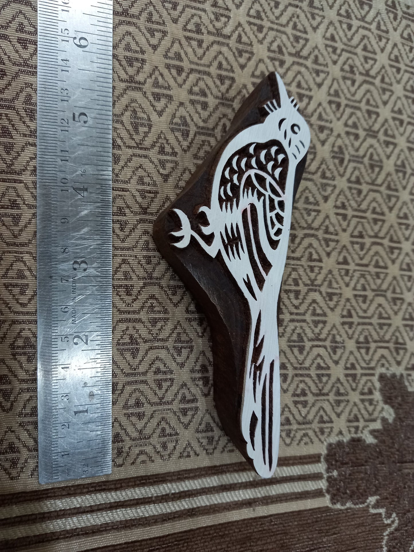 Magpie Bird ,pottery stamp ceramic mold scrapbooking tjap batik printing floral carved stamps.