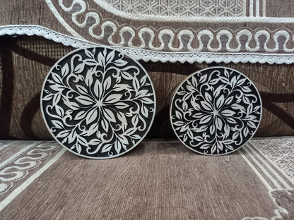 Mandala floral Block ,pottery stamp ceramic mold scrapbooking tjap batik printing floral carved stamps.