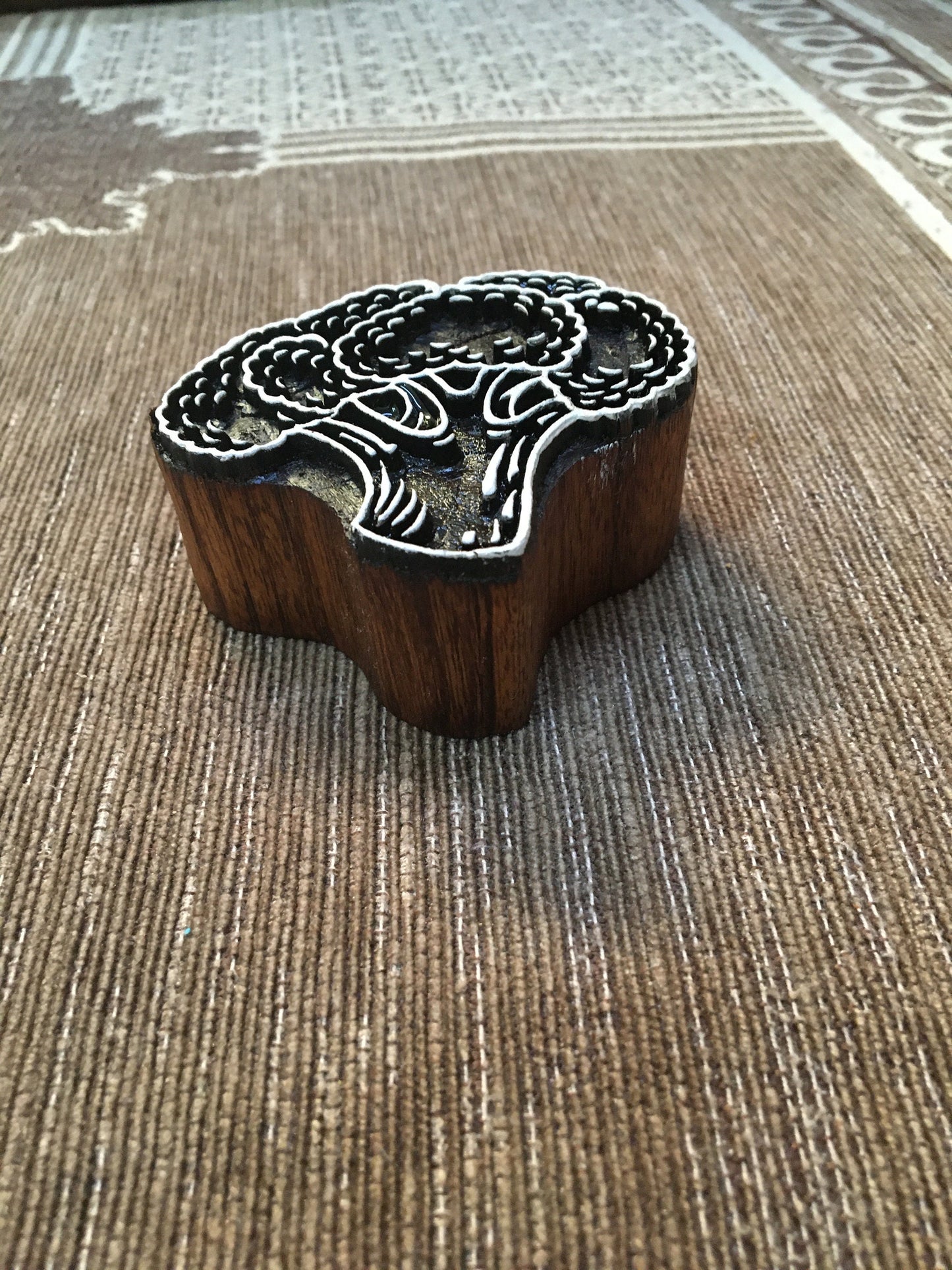 Hand Carved Vegetable Stamp Cauliflower , Broccoli, Vegetable stamp ; pottery stamp; textile stamp; Indian print block; clay stamp.