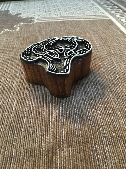 Hand Carved Vegetable Stamp Cauliflower , Broccoli, Vegetable stamp ; pottery stamp; textile stamp; Indian print block; clay stamp.