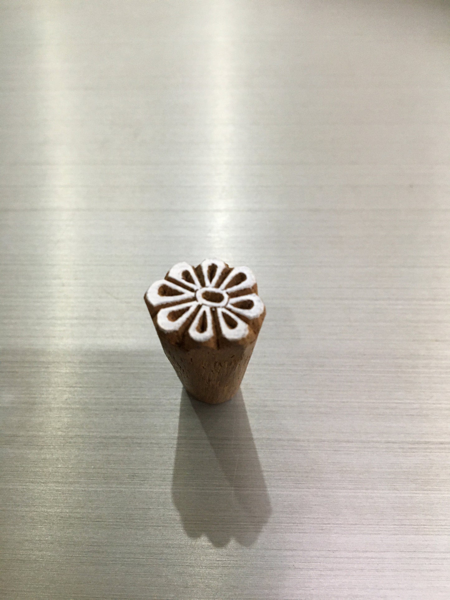 Mini flower, hand carved Indian wood printing block; textile stamp; pottery stamp,