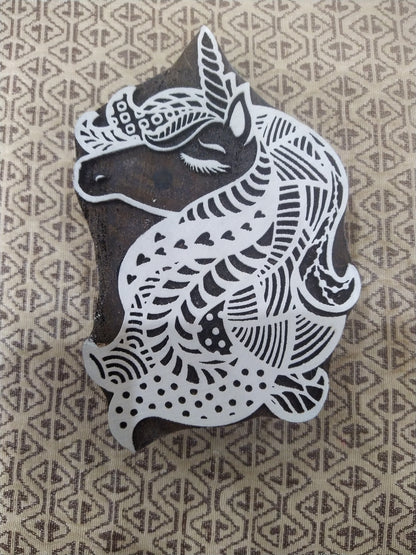 Lady Unicorn pottery stamp ceramic mold scrap booking tjap batik printing floral carved stamps.