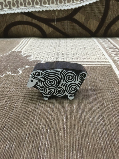 indian wooden printing block - curly sheep, Wood Blocks, Tjaps, Carved wood stamps, Indian wood stamps, Pottery Stamps, Soap Stamps