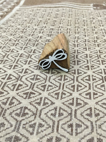 Whimsical Delight: Meadow Dragonfly Indian Wooden Printing Block - hand carved Indian wood printing block; textile stamp; pottery stamp,