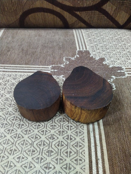Positive & Negative Pair Of Detailed Christmas Bauble, hand carved Indian wood printing block; textile stamp; pottery stamp,