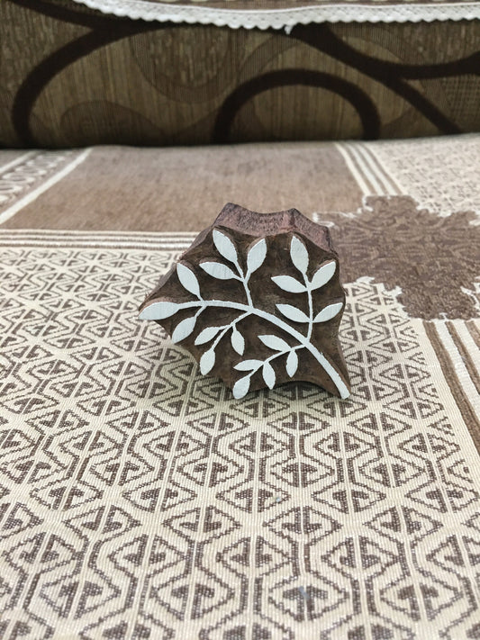 Indian Leaf Bunch Wooden Printing Block Stamp: Nature's Grace in Indian Artistry, hand carved Indian  block; textile stamp; pottery stamp,