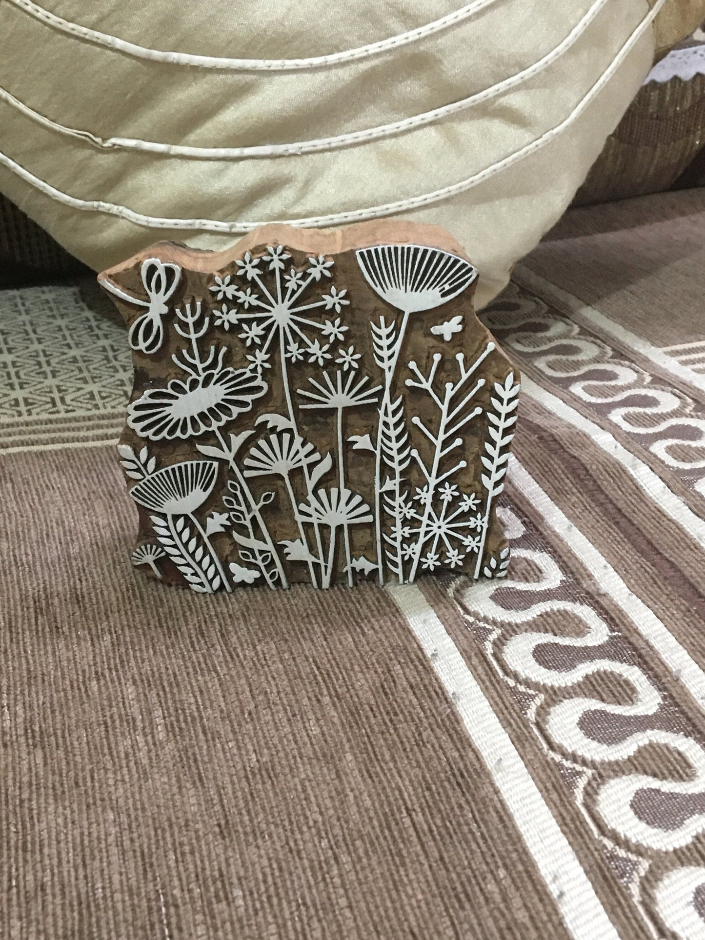 Maedow 01 , pottery stamp ceramic mould scrapbooking tjap batik printing floral carved stamps.