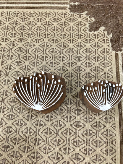 Seedhead Pair pottery stamp ceramic mold scrapbooking Tjaps batik printing floral carved stamps,textile stamp; pottery stamp,