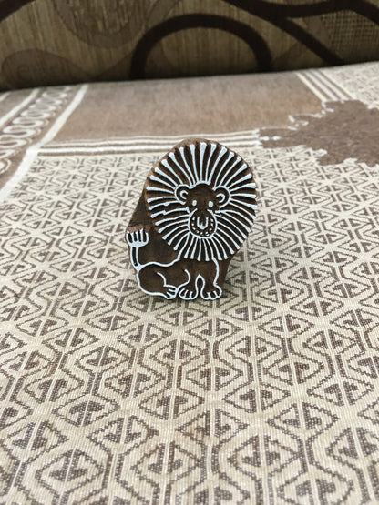 Sitting Lion, pottery stamp ceramic mould scrapbooking tjap batik printing floral carved stamps.
