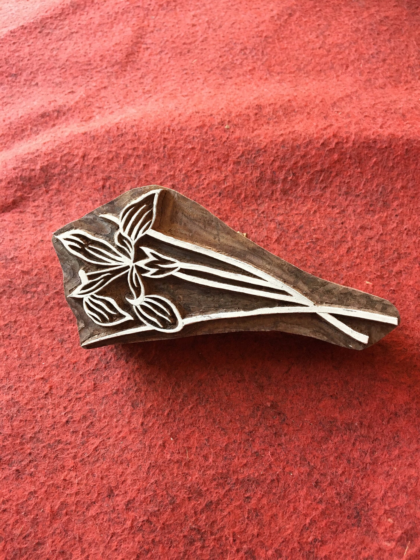 Indian Artistic Handicraft Item Floral 08, hand carved Indian wood printing block; textile stamp; pottery stamp,