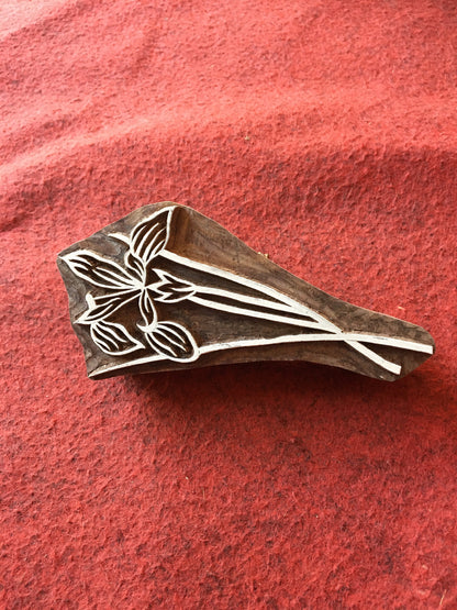 Indian Artistic Handicraft Item Floral 08, hand carved Indian wood printing block; textile stamp; pottery stamp,