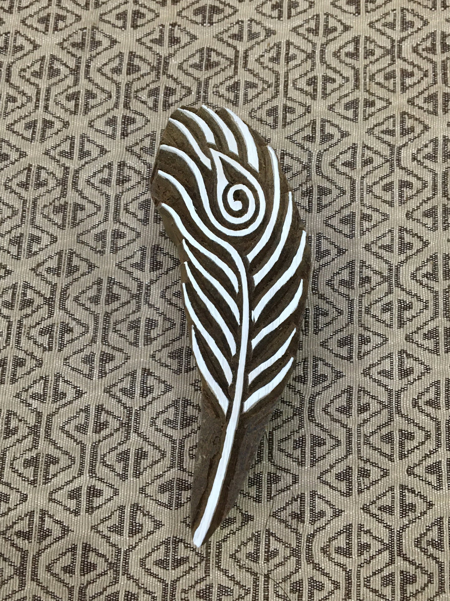 Exquisite Peacock Feather intricate Wood Block Stamp, Block Printing Indian Textile, Card Making, Pottery Stamps, Blockdruck stempel,,