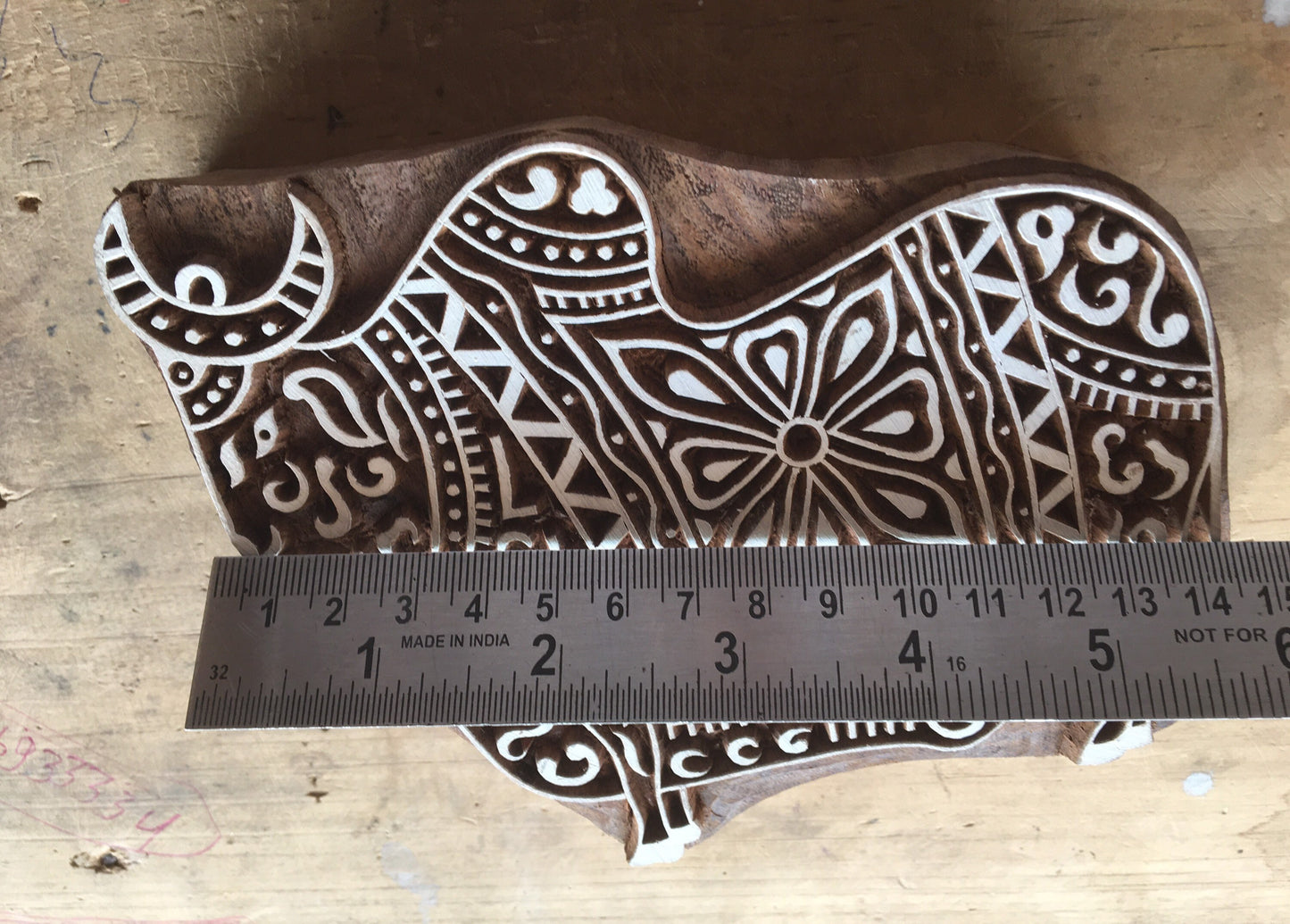 Decorated Bull  Indian Artistic Handicraft Items Wooden Printing Block,Tjaps,Batik stamps,pottery stamps,clay stamps,Indian wooden stamps