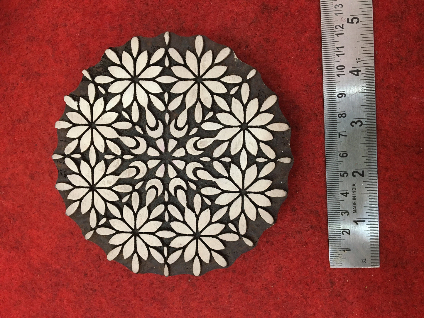 Floral Mandala Wood Stamp; Pottery Stamp; Wood Printing Block; Indian Stamp; Soap Stamp; Textile Print Block; Mandala stamp