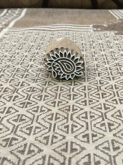 Small Paisley, hand carved Indian wood printing block; textile stamp; pottery stamp,