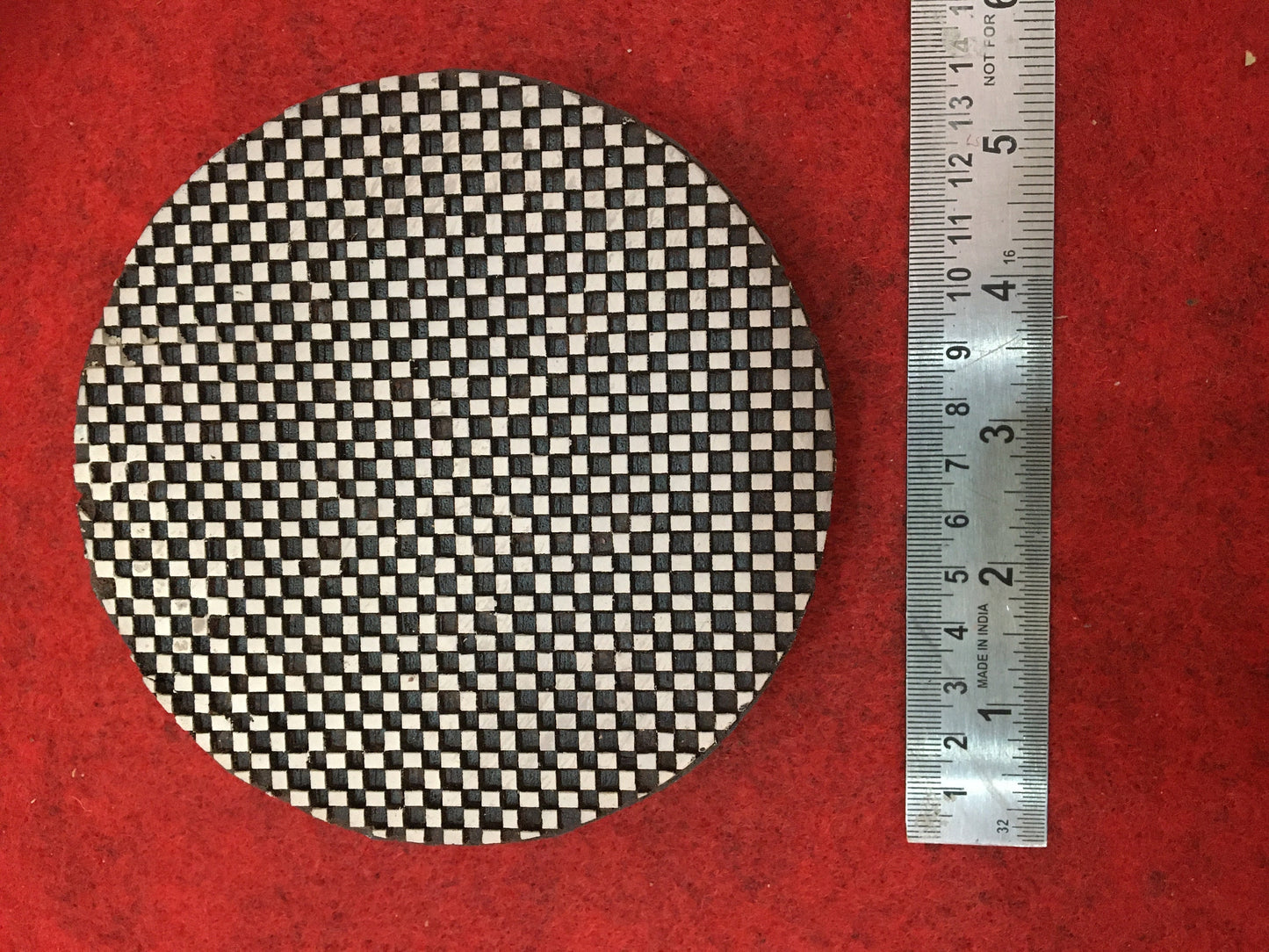 Micro Check design Mandala Wood Stamp; Pottery Stamp; Wood Printing Block; Indian Stamp; Soap Stamp; Textile Print Block