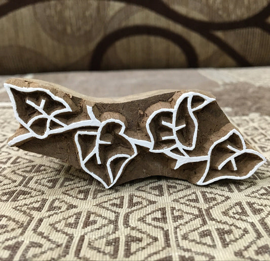 An Ivy Leaf vine pottery stamp ceramic mold scrapbooking Tjap batik printing floral carved stamps.