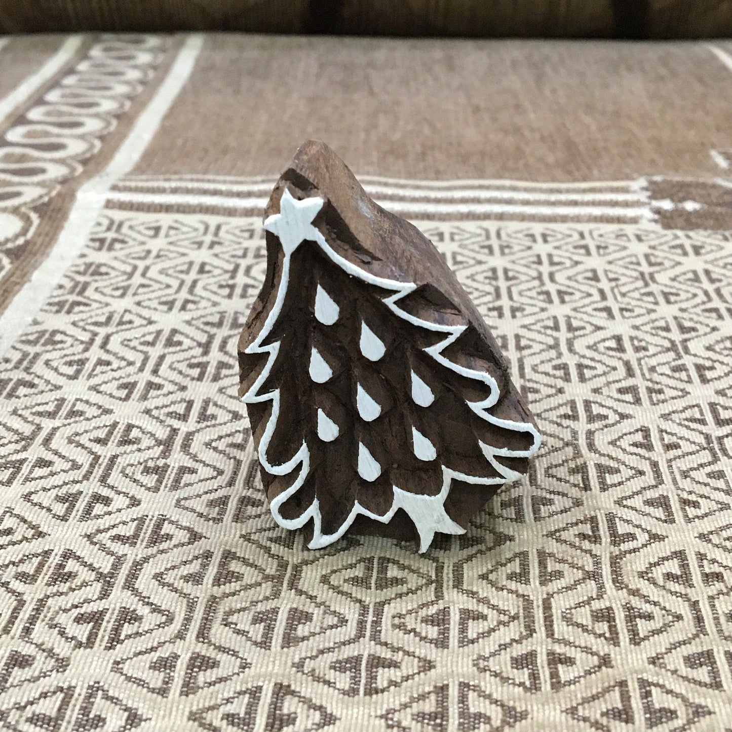Christmas Tree Indian hand carved wood stamps
