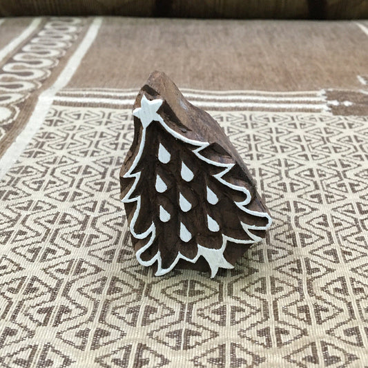 Christmas Tree Indian hand carved wood stamps