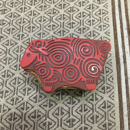 Curly Sheep Wood Mounted Rubber Stamp