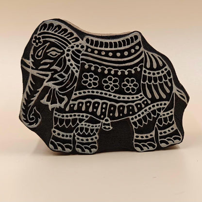 Detailed Elephant pottery stamp ceramic mold scrapbooking tjap batik printing floral carved stamps.