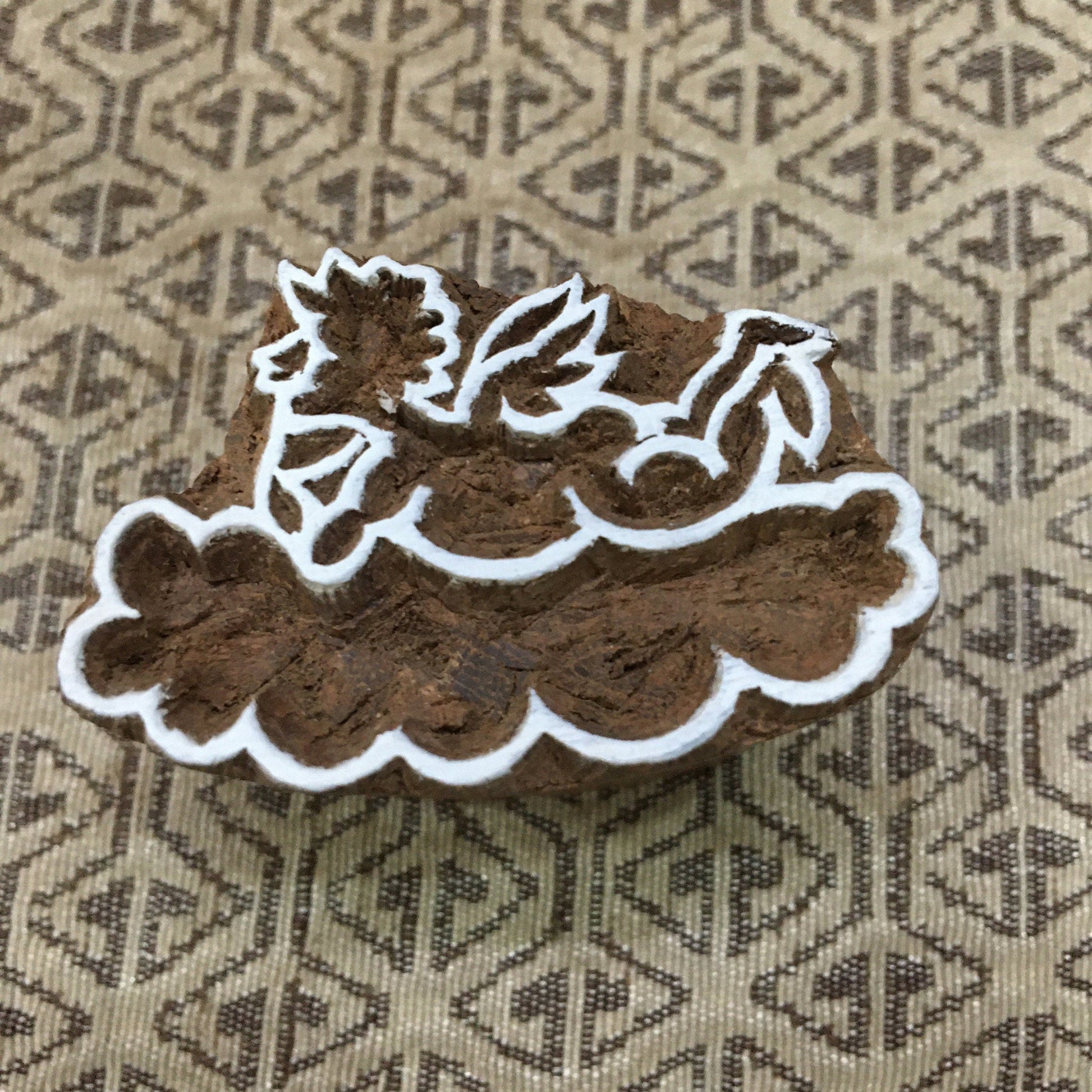 Fairy on Cloud, hand carved Indian wood printing block; textile stamp; pottery stamp,