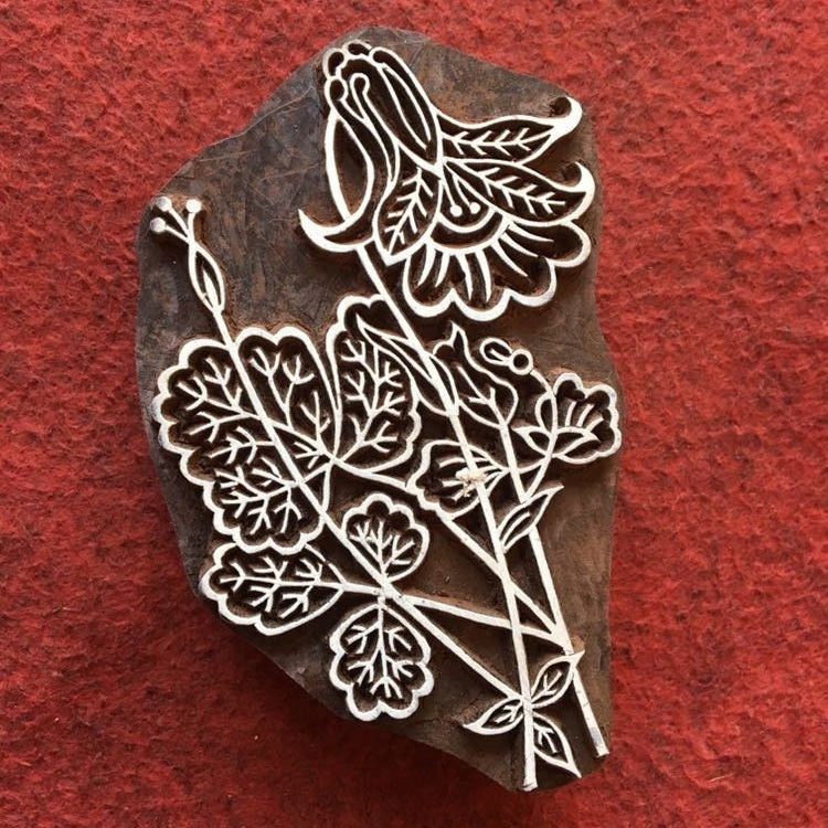 Floral 02, Wooden Printing Block